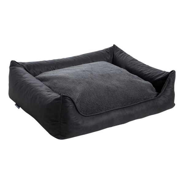 Afbeelding Maxxnobel Orthopedische Sofa Lederlook/Teddy Zwart - Hondenbank - M door Petsplace.nl