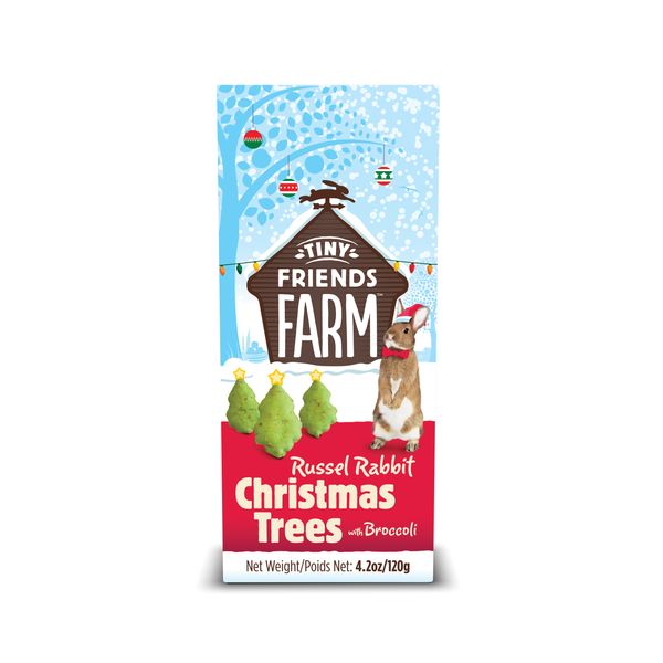 Afbeelding Tiny Friends Farm Russel Rabbit Christmas Trees - Knaagdiersnack - Broccoli 120 g door Petsplace.nl