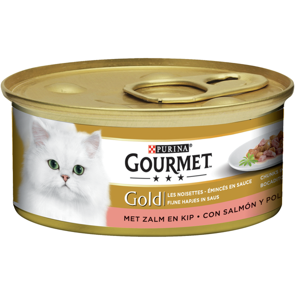 Afbeelding Gourmet Gold Fijne Hapjes Zalm/kip 24x85 Gr door Petsplace.nl