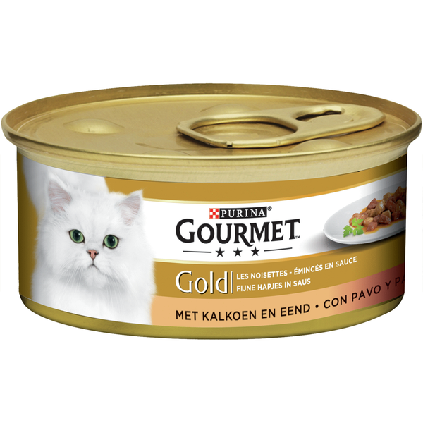 Afbeelding Gourmet Gold Fijne Hapjes Kalkoen/eend 24x85 Gr door Petsplace.nl