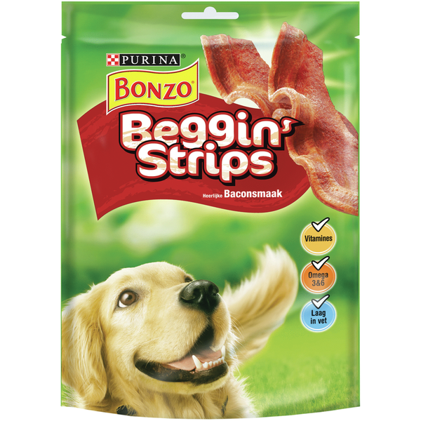 Afbeelding Bonzo Beggin' Strips voor de hond Per verpakking door Petsplace.nl