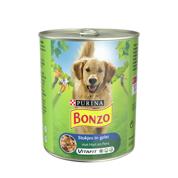 Afbeelding Bonzo Blik Hart/pens 12x800 Gr door Petsplace.nl