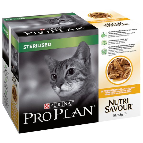 Pro Plan Cat Nutri Savour Sterilised Multipack Kip 10x85 g Kattenvoer