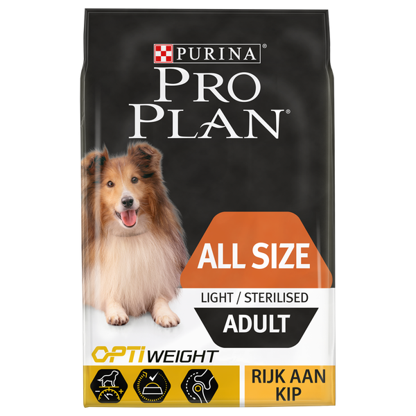 Afbeelding Pro Plan Optiweight All Size Adult Light/Sterilised hondenvoer 3 kg door Petsplace.nl