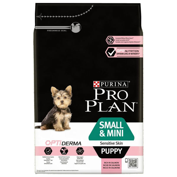 Afbeelding Pro Plan Small & Mini Puppy Sensitive Skin met Optiderma hondenvoer 3 kg door Petsplace.nl
