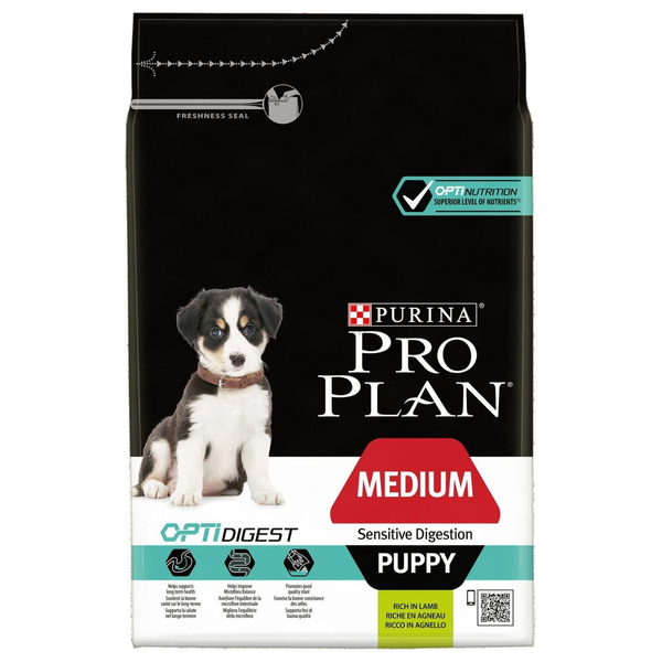 Afbeelding Pro Plan Medium Puppy Sensitive Digestion Optidigest Lam hondenvoer 3 kg door Petsplace.nl