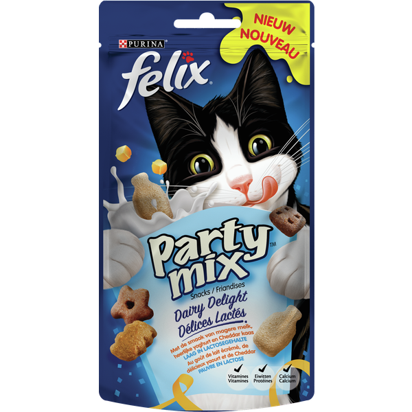 Afbeelding Felix Party Mix Dairy Delight - Kattensnack - 60 g door Petsplace.nl