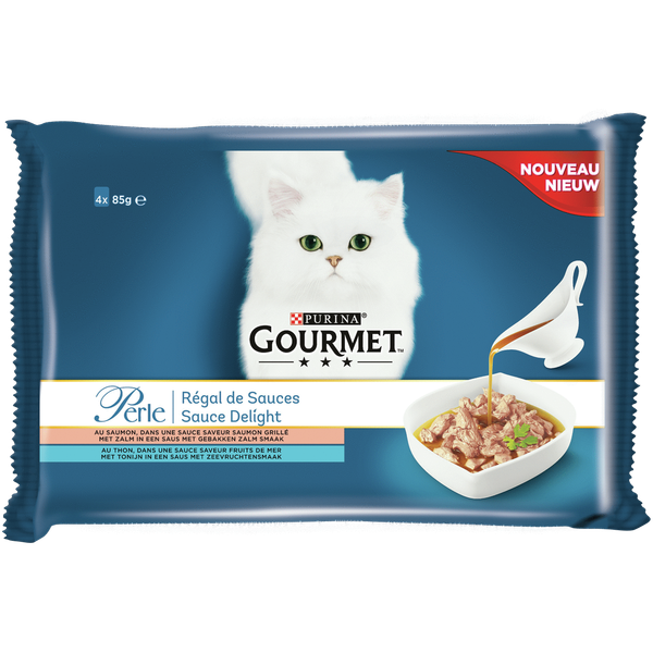 Gourmet Perle Sauce Delight - Kattenvoer - Zalm 4x85 g