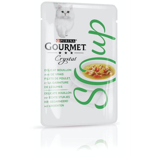 Afbeelding Gourmet Crystal Soup Pouch 40 g - Kattenvoer - Kip&Groente door Petsplace.nl