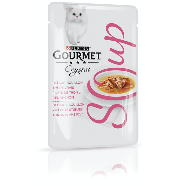 Afbeelding Gourmet Crystal Soup Pouch 40 g - Kattenvoer - Tonijn&Ansjovis door Petsplace.nl