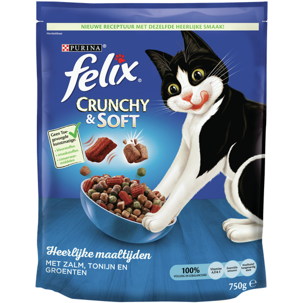 Afbeelding Felix Chrunchy Soft - Kattenvoer - 750 g door Petsplace.nl