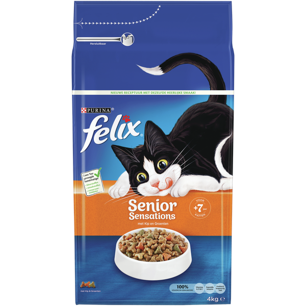 Afbeelding Felix Senior Sensations - Kattenvoer - 4 kg door Petsplace.nl