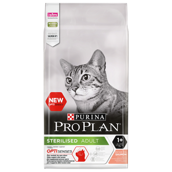 Pro Plan Sterilised Adult Zalm Optisenses kattenvoer 10 kg