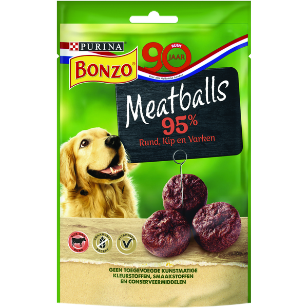 Afbeelding Bonzo Meatballs - Hondensnacks - Rund 70 g door Petsplace.nl
