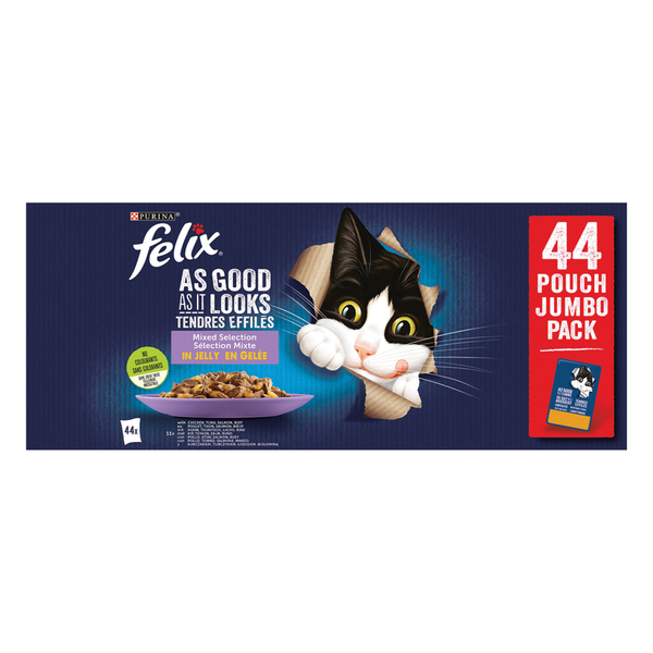 Afbeelding Purina Felix Elke Dag Feest Mix Selectie in gelei kattenvoer 44x85g Per doos (44 x 85 gr) door Petsplace.nl