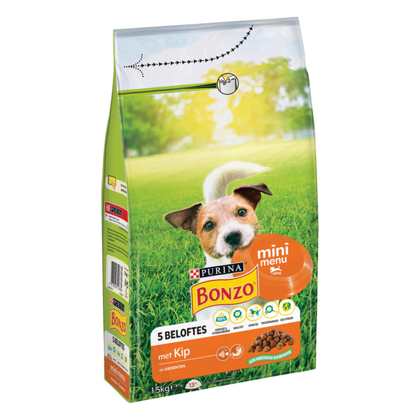 Afbeelding Bonzo Mini Menu - Hondenvoer - Kip 1.5 kg door Petsplace.nl