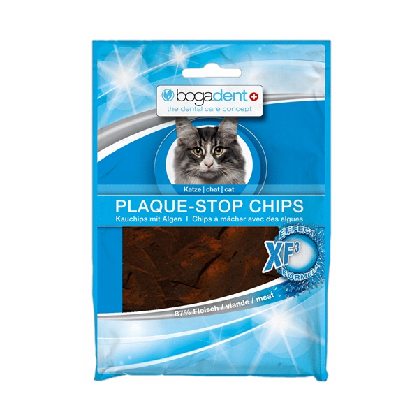 Afbeelding Bogadent Plaque-Stop Chips met Kip - Kat 50 gr door Petsplace.nl