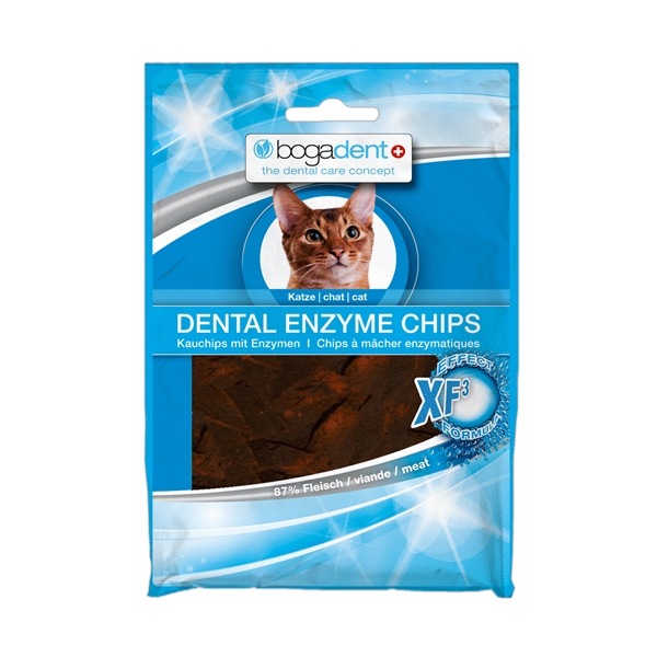 Afbeelding Bogadent Dental Enzyme Chips met Kip - Kat 50 gr door Petsplace.nl