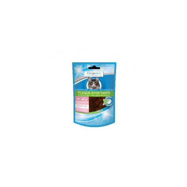 Afbeelding Bogadent Plaque-Stop Chips met Vis - Kat 50 gr door Petsplace.nl