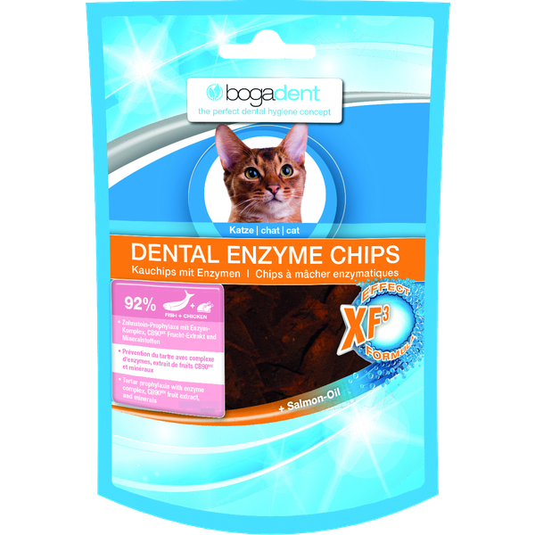 Afbeelding Bogadent Dental Enzyme Chips met Vis - Kat 50 gr door Petsplace.nl