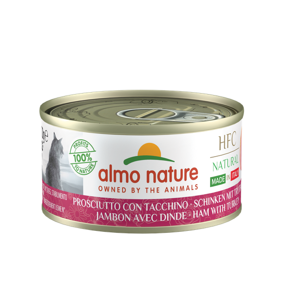 Afbeelding Almo Nature Hfc Cat Natural Blik 70 g - Kattenvoer - Ham&Kalkoen door Petsplace.nl