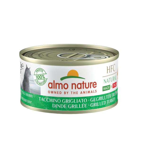 Almo Nature Hfc Cat Natural Blik 70 g - Kattenvoer - Gegrilde Kalkoen