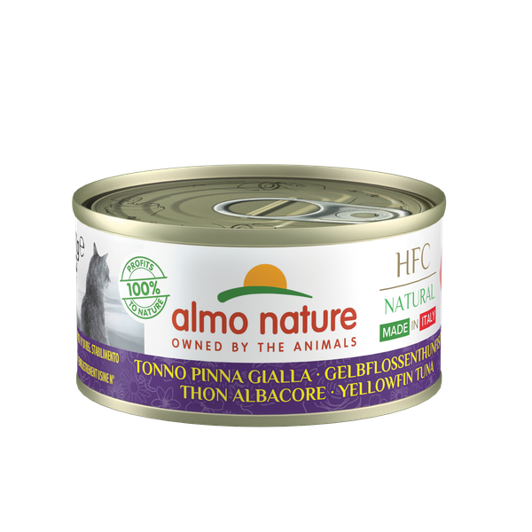 Afbeelding Almo Nature Hfc Cat Natural Blik 70 g - Kattenvoer - Geelvintonijn door Petsplace.nl