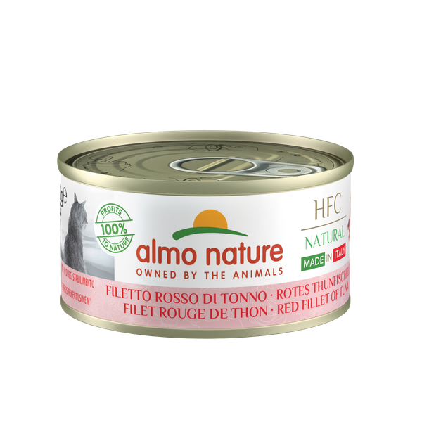 Almo Nature Hfc Cat Natural Blik 70 g - Kattenvoer - Rode Tonijnfilet