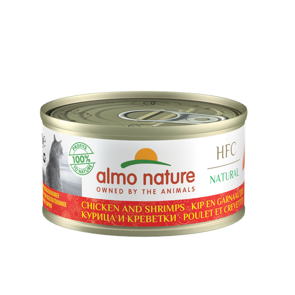 Almo Nature HFC Natural Kip en Garnaaltjes 70 gr Per 24 (Natural)