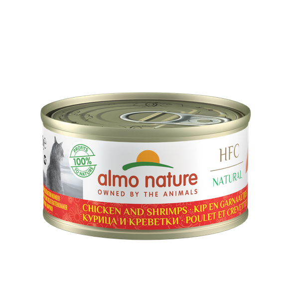 Afbeelding Almo Nature HFC Natural Kip en Garnaaltjes 70 gr Per 24 (Natural) door Petsplace.nl