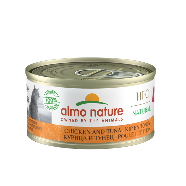 Afbeelding Almo Nature HFC Natural Kip en Tonijn 70 gr Per 24 (Natural) door Petsplace.nl