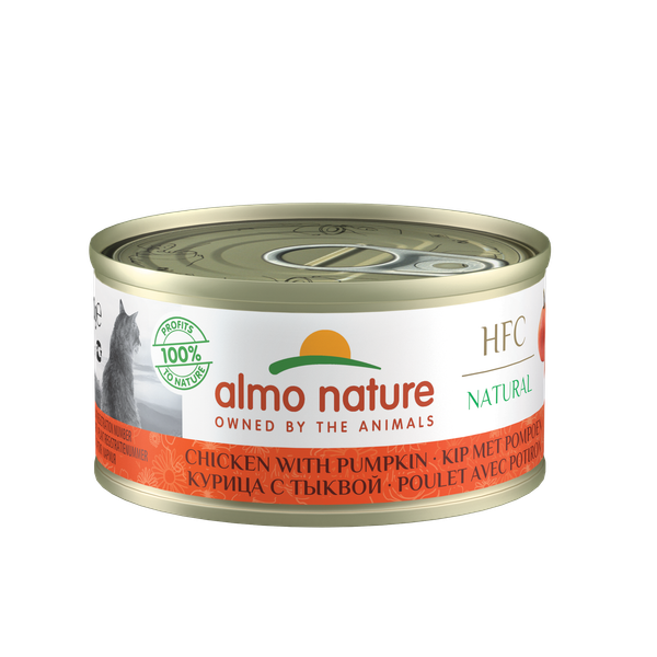 Almo Nature HFC Natural Kip met Pompoen 70 gr Per 24 (Natural)