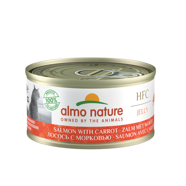 Almo Nature Hfc Cat Natural Blik 70 g - Kattenvoer - Zalm&Wortel