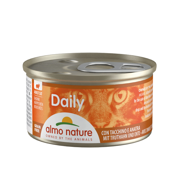 Afbeelding Almo Nature Daily Hapje met Kalkoen & Eend 85 gr Per 24 door Petsplace.nl