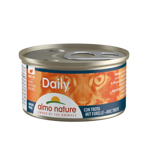 Afbeelding Almo Nature Daily Hapje met Forel 85 gr Per 24 door Petsplace.nl