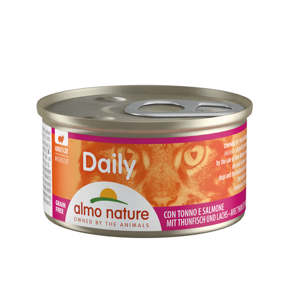 Almo Nature Daily Mousse met Tonijn & Zalm 85 gr Per 24