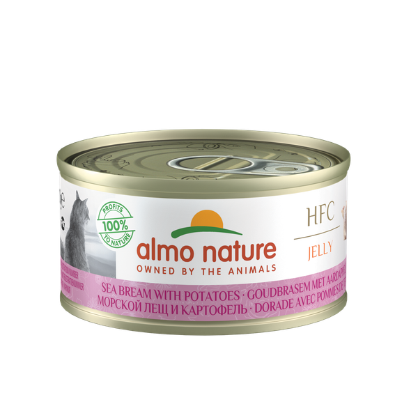 Almo Nature Hfc Cat Light Blik 70 g - Kattenvoer - Zeebrasem&Aardappel