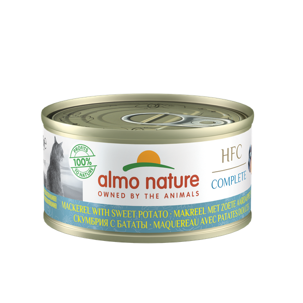 Almo Nature Hqs Cat Complete Blik 70 g - Kattenvoer - Makreel&Bataat Graanvrij