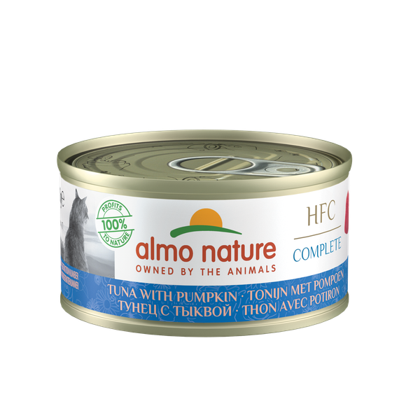 Afbeelding Almo Nature Hqs Cat Complete Blik 70 g - Kattenvoer - Tonijn&Pompoen Graanvrij door Petsplace.nl