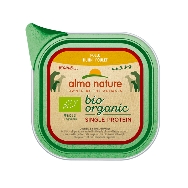 Afbeelding Almo Nature Alu Bio Organic Single Protein 150 g - Hondenvoer - Kip Graanvrij door Petsplace.nl