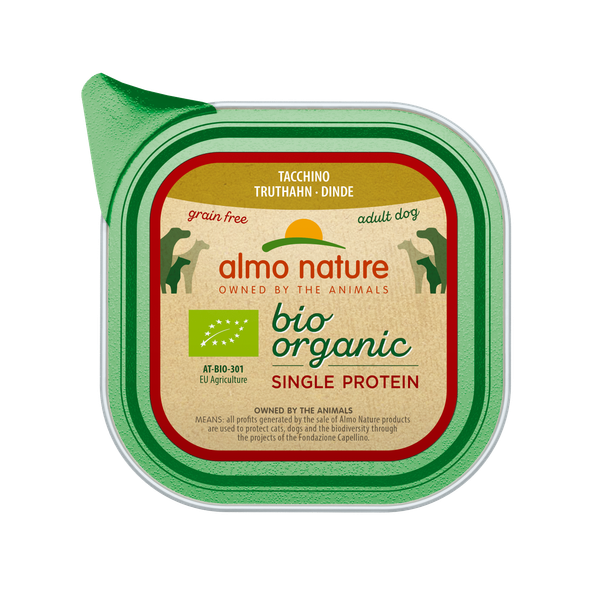 Afbeelding Almo Nature Alu Bio Organic Single Protein 150 g - Hondenvoer - Kalkoen Graanvrij door Petsplace.nl