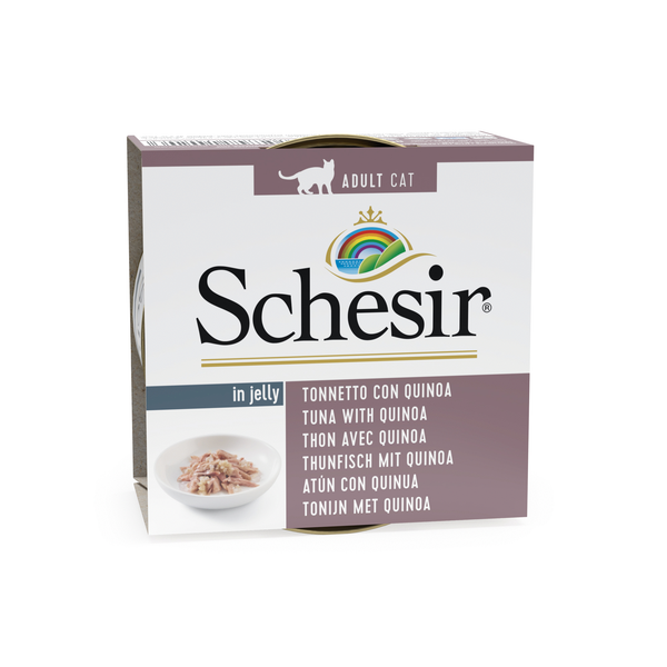 Schesir Kat Blik Gelei Vis 85 g - Kattenvoer - Tonijn&Quinoa