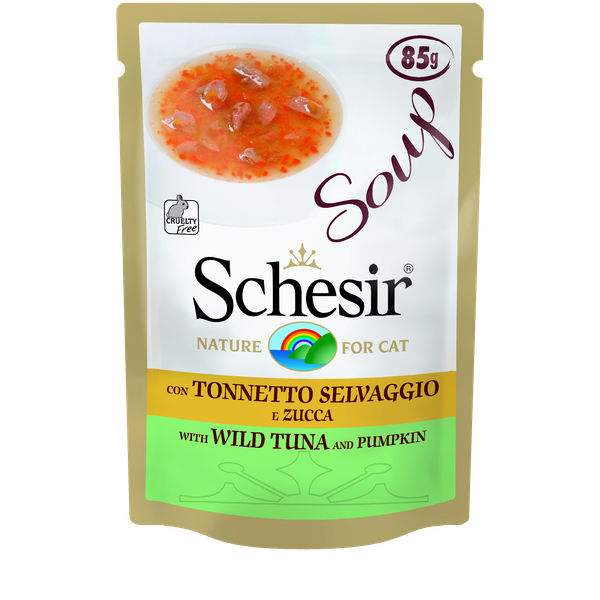 Afbeelding Schesir Pouch Cat Soup - Kattenvoer - Tonijn Pompoen 85 g door Petsplace.nl