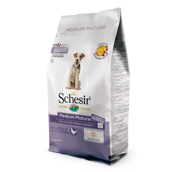 Afbeelding Schesir Medium Mature Kip - Hondenvoer - 12 kg door Petsplace.nl