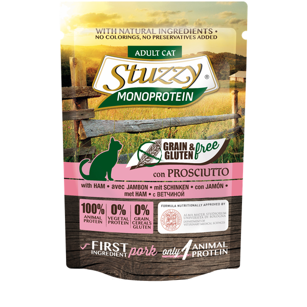 Stuzzy Cat Grain Free Monoprotein met ham nat kattenvoer 85 gram 4 x(16 x 85 gr ) online kopen