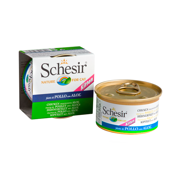 Afbeelding Schesir Kitten - in Gelatine - Kipfilet & Aloe door Petsplace.nl