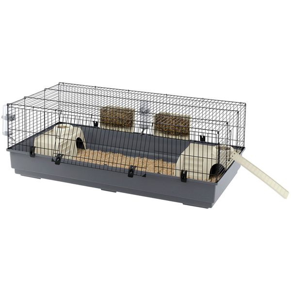 Ferplast Konijnenkooi Rabbit - Dierenverblijf - 140x71x51 cm Grijs Zwart 140