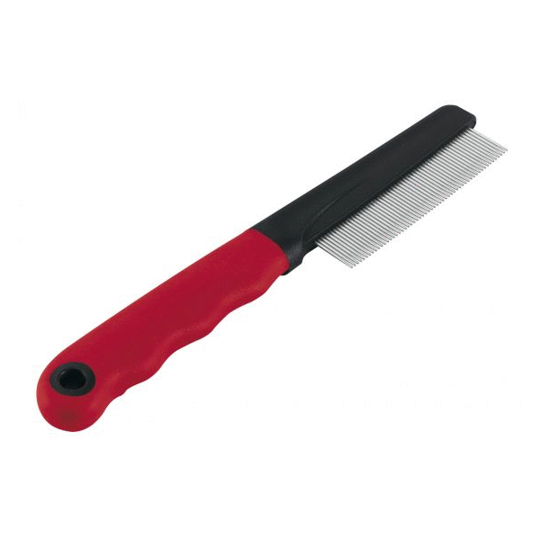 Afbeelding Ferplast Vachtkam Middel - Hondenvachtkam - 20x1.6x3.5 cm Rood Zwart door Petsplace.nl