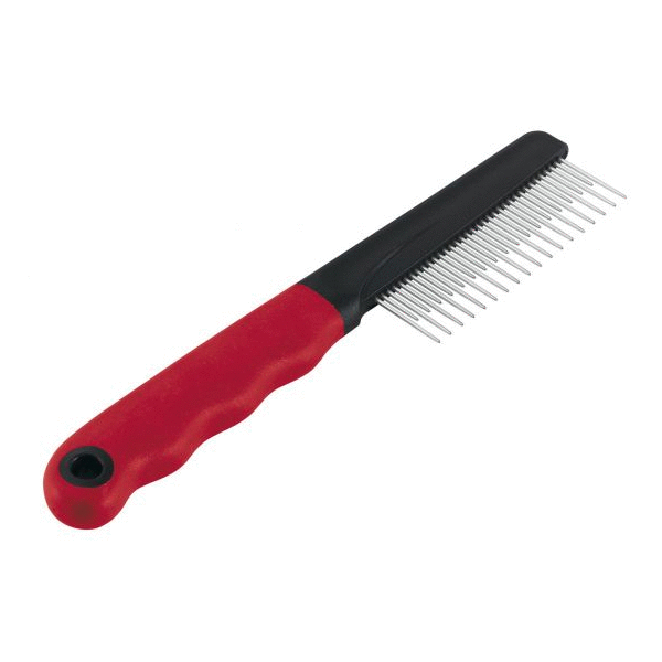 Afbeelding Ferplast Vachtkam Kort/Lang - Hondenvachtkam - 20.2x1.6x4.2 cm Rood Zwart door Petsplace.nl