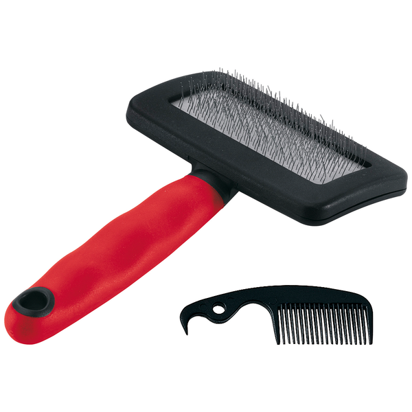 Afbeelding Ferplast Slicker Borstel Rood&Zwart - Hondenvachtborstel - Medium door Petsplace.nl